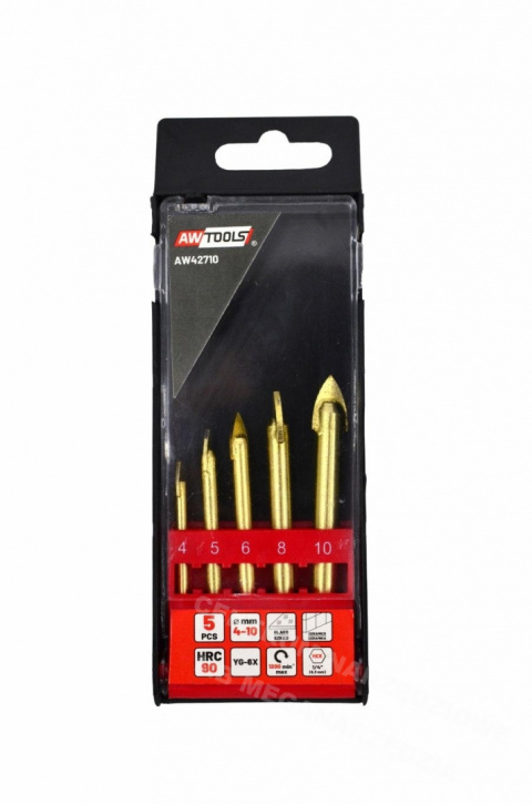 AW42710 ZESTAW WIERTEŁ DO SZKŁA I CERAMIKI 4-10mm AW42710 ZESTAW WIERTEŁ DO SZKŁA I CERAMIKI 4-10mm