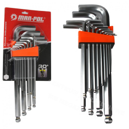 KLUCZE IMBUSOWE HEX DŁUGIE Z KLULKĄ 2-19mm 13szt M66429