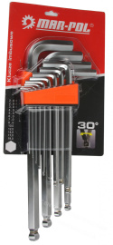 KLUCZE IMBUSOWE HEX DŁUGIE Z KLULKĄ 2-19mm 13szt M66429
