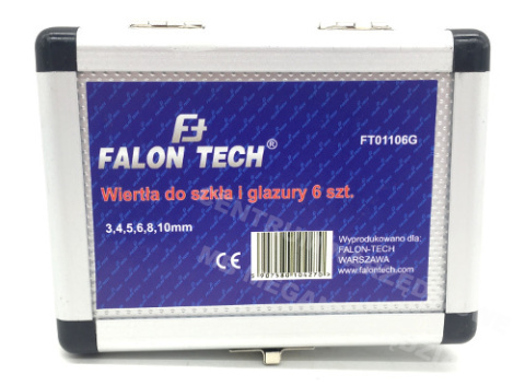 FALON TECH Wiertła do szkła płytek ceramiki 6szt wierteł FT01106G FALON TECH Wiertła do szkła płytek ceramiki 6szt wierteł FT01106G