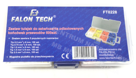 TULEJKI ZAKOŃCZENIE KABLA 500szt TULEJKA KONEKTOR FT0228 TULEJKI ZAKOŃCZENIE KABLA 500szt TULEJKA KONEKTOR FT0228