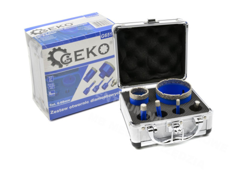 GEKO Otwornice diamentowe do gresu glazury 6-68 korony G65100 GEKO Otwornice diamentowe do gresu glazury 6-68 korony G65100