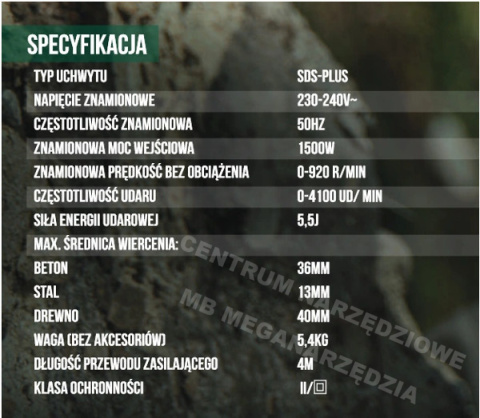 MŁOT UDAROWY 1500W SDS+ RH36VS STALCO PREMIUM MŁOT UDAROWY 1500W SDS+ RH36VS STALCO PREMIUM