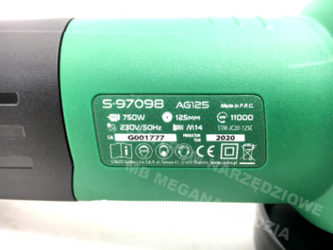 SZLIFIERKA KĄTOWA 125mm 750W DIAX KĄTÓWKA STALCO SZLIFIERKA KĄTOWA 125mm 750W DIAX KĄTÓWKA STALCO