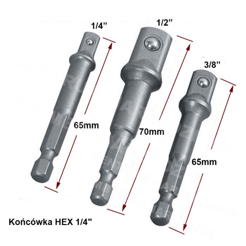 ADAPTERS FOR 1/4 "3/8" 1/2 "FT015038 SCREWDRIVER