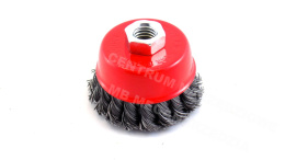 Braided wire front brush for 75mm M14 grinder