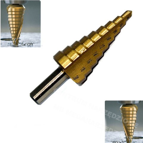 STEP CONE DRILL BIT HSS TITANIUM 4-20 DRILL BITS STEP CONE DRILL BIT HSS TITANIUM 4-20 DRILL BITS