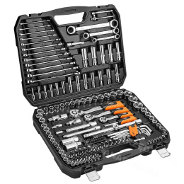 NEO TOOLS 08-668 Klucze nasadowe 1/4 3/8 1/2 CrV 156 elementów