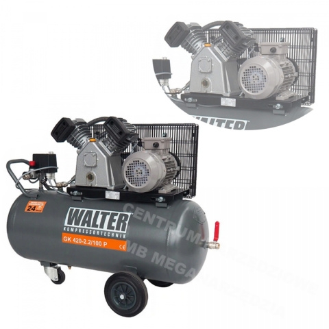 WALTER KOMPRESOR 100L 10 BAR 230V GK 420-2,2/100A WALTER KOMPRESOR 100L 10 BAR 230V GK 420-2,2/100A