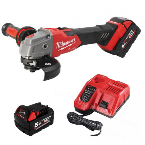 MILWAUKEE Angle Grinder 125mm 18V Angle Grinder 2x Battery 5.0Ah M18FSAG125XB-502X