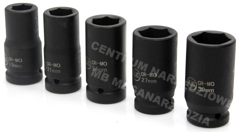 Nasadki udarowe 3/4" zestaw 5 kluczy udarowych 19-30 BJC Nasadki udarowe 3/4" zestaw 5 kluczy udarowych 19-30 BJC