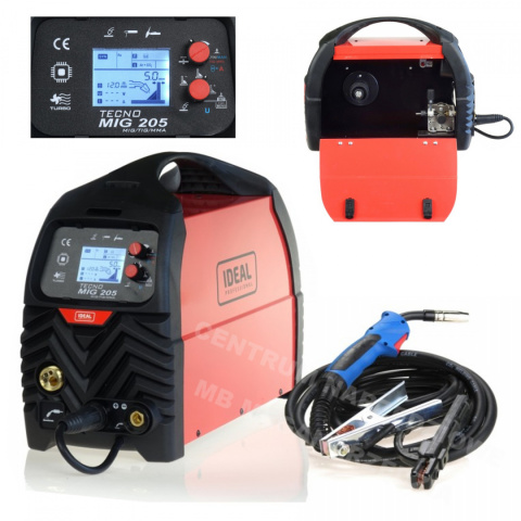MIGOMAT PÓŁAUTOMAT SPAWARKA MIG MAG FLUX 200A TIG TMIG205LCD MIGOMAT PÓŁAUTOMAT SPAWARKA MIG MAG FLUX 200A TIG TMIG205LCD