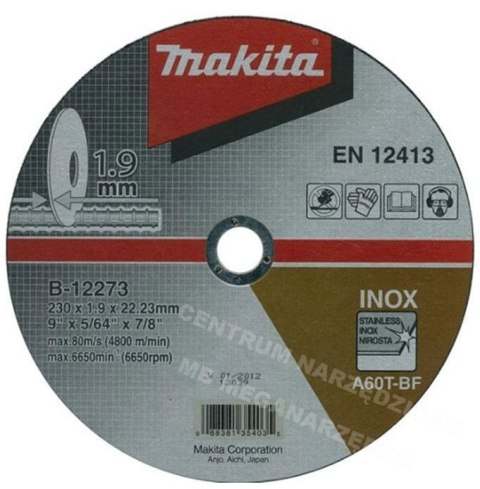 MAKITA TARCZA DO METALU A30S 230x2,5mm MAKITA MAKITA TARCZA DO METALU A30S 230x2,5mm MAKITA