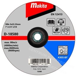 TARCZA DO METALU 180x3,0x22,2mm WYPUKŁA MAKITA