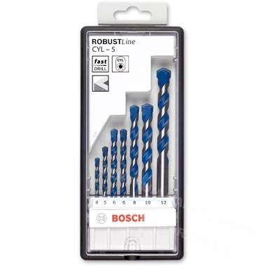 BOSCH 5-CZĘŚCIOWY ZESTAW WIERTEŁ DO BETONU ROBUST LINE CYL-5 4; 5; 6; 6; 8 mm BOSCH BOSCH 5-CZĘŚCIOWY ZESTAW WIERTEŁ DO BETONU ROBUST LINE CYL-5 4; 5; 6; 6; 8 mm BOSCH