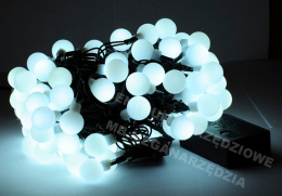 LAMPKI CHOINKOWE 100 LED KULKI BIAŁE BOMBKI