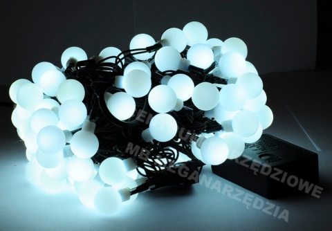 LAMPKI CHOINKOWE 100 LED KULKI BIAŁE BOMBKI LAMPKI CHOINKOWE 100 LED KULKI BIAŁE BOMBKI