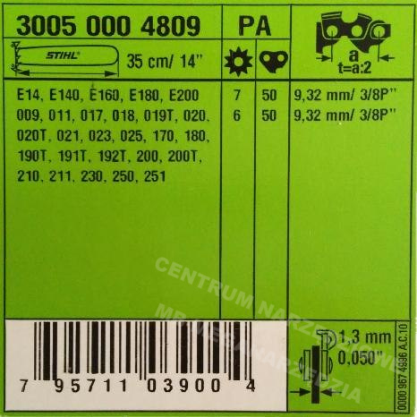 ŁAŃCUCH STIHL 50Z 3/8" 1.3mm Picco Micro 3 ŁAŃCUCH STIHL 50Z 3/8" 1.3mm Picco Micro 3