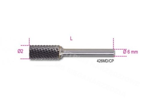 BETA PILNIK OBROTOWY Z WĘGLIKA SPIEKANEGO, WALCOWY 12 x 25 mm, TRZPIEŃ 6mm 426MD/CP12 BETA PILNIK OBROTOWY Z WĘGLIKA SPIEKANEGO, WALCOWY 12 x 25 mm, TRZPIEŃ 6mm 426MD/CP12