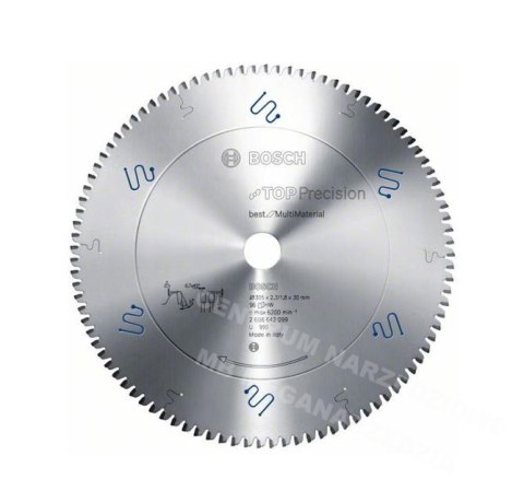 BOSCH PIŁA TARCZOWA MULTIMATERIAL TOP PRECISION 305x30mm 96-ZĘBÓW BOSCH