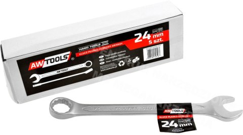 AWTOOLS Klucz płasko-oczkowy CrV DIN3113 rozmiar: 24 (mm) AWTOOLS Klucz płasko-oczkowy CrV DIN3113 rozmiar: 24 (mm)