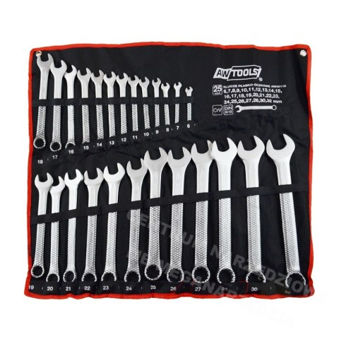 AWTOOLS KLUCZE PŁASKO-OCZKOWE KOMPLET 25elem. /6mm-32mm/ AWTOOLS KLUCZE PŁASKO-OCZKOWE KOMPLET 25elem. /6mm-32mm/