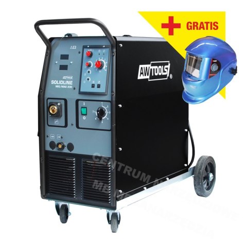 AWTOOLS PÓŁAUTOMAT SPAWALNICZY SOLIDLINE MIG MAG 200, 400V 4-ROLKOWY + PRZYŁBICA LYG-8