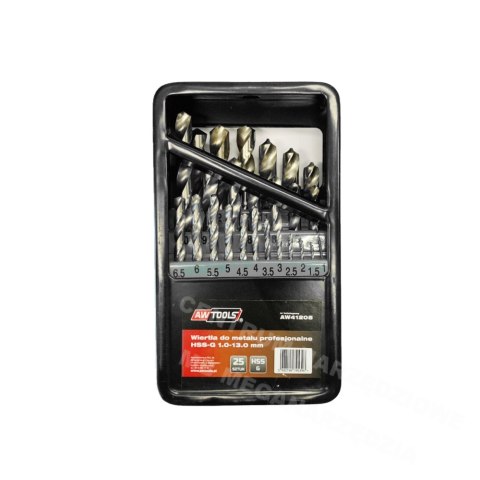 AWTOOLS WIERTŁA DO METALU HSS-G KOMPLET 25elem. /1,0-13,0mm/ AWTOOLS WIERTŁA DO METALU HSS-G KOMPLET 25elem. /1,0-13,0mm/