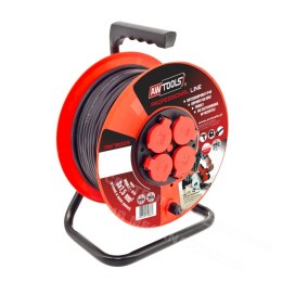 AWTOOLS Przedłużacz bęben professional 50m 3x1,5 mm 16A / 3680W / IP44