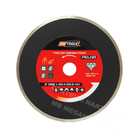 AWTOOLS TARCZA DIAMENTOWA 200x25,4-22,2 / PEŁNA AWTOOLS TARCZA DIAMENTOWA 200x25,4-22,2 / PEŁNA