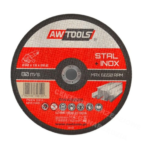 AWTOOLS TARCZA DO METALU 125*1,0mm / 22,2