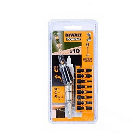 DEWALT ZESTAW KOŃCÓWEK 10cz. TORSION + UCHWYT OBRACANY 20` DEWALT ZESTAW KOŃCÓWEK 10cz. TORSION + UCHWYT OBRACANY 20`