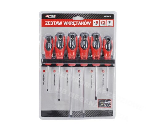 AWTOOLS ZESTAW WKRĘTAKÓW NA WIESZAKU BLISTER S2 / 6szt. AWTOOLS ZESTAW WKRĘTAKÓW NA WIESZAKU BLISTER S2 / 6szt.