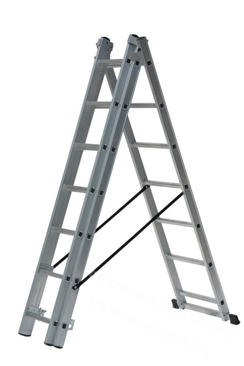 AWTOOLS Drabina aluminiowa 3x7 stopni 150KG adapatacja na schody AWTOOLS Drabina aluminiowa 3x7 stopni 150KG adapatacja na schody