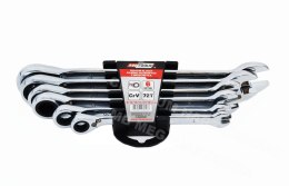 AWTOOLS KLUCZE PŁASKO-OCZKOWE Z GRZECHOTKĄ KOMPLET 6 szt. 8-19mm