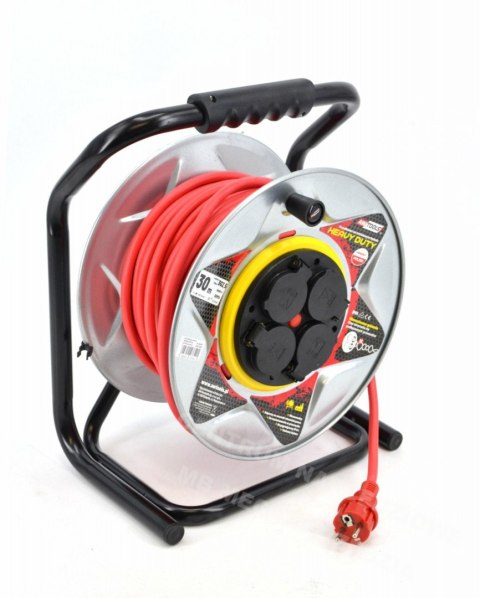 AWTOOLS Przedłużacz bęben metalowy czerwony Heavy Duty 25m 3x2,5 mm 16A / 3680W / IP44 AWTOOLS Przedłużacz bęben metalowy czerwony Heavy Duty 25m 3x2,5 mm 16A / 3680W / IP44