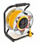 AWTOOLS Przedłużacz bęben metalowy żółty Heavy Duty 25m 3x2,5 mm 16A / 3680W / IP44 NEOPREN