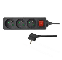 AWTOOLS Household Extension Cord Black 4 Outlets 5.0m Grounding, Circuit Breaker