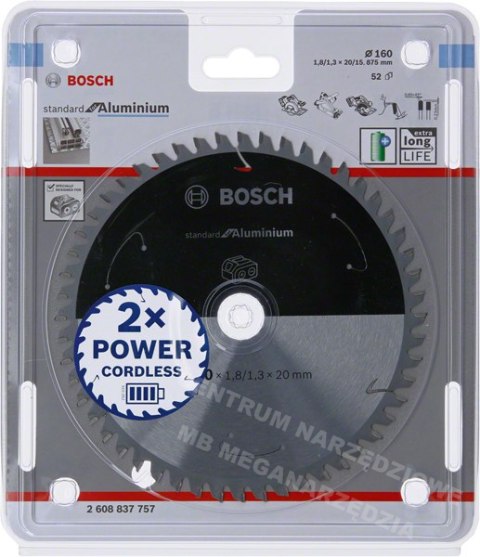 BOSCH PIŁA STANDARD.ALU 160x20x52z ACCU BOSCH BOSCH PIŁA STANDARD.ALU 160x20x52z ACCU BOSCH