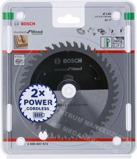 BOSCH PIŁA STANDARD WOOD ACCU 140x20x42z BOSCH BOSCH PIŁA STANDARD WOOD ACCU 140x20x42z BOSCH