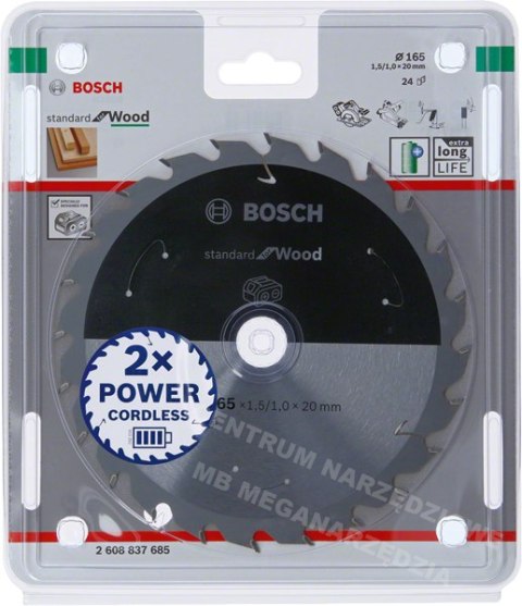 BOSCH PIŁA STANDARD WOOD ACCU 165x20x24z BOSCH BOSCH PIŁA STANDARD WOOD ACCU 165x20x24z BOSCH