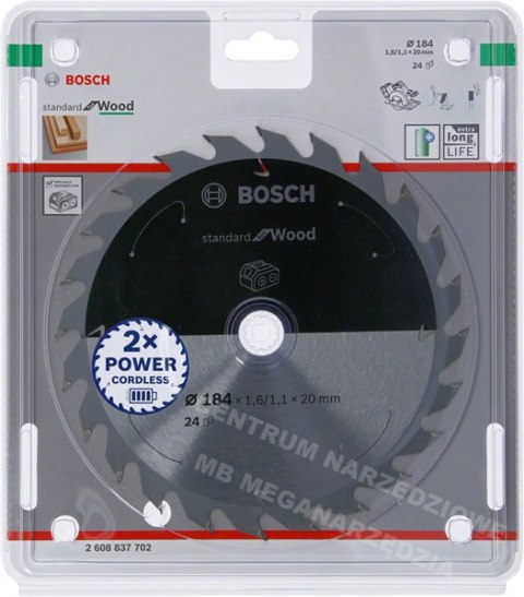 BOSCH PIŁA STANDARD WOOD ACCU 184x20x24z BOSCH BOSCH PIŁA STANDARD WOOD ACCU 184x20x24z BOSCH