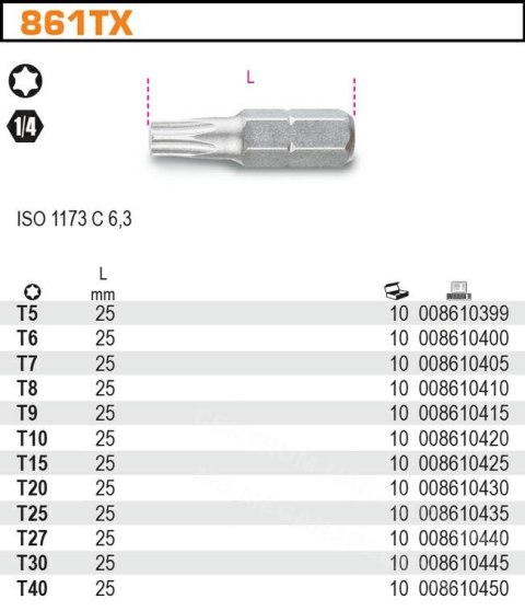 BETA KOŃCÓWKA TORX T8 BETA KOŃCÓWKA TORX T8