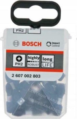 BOSCH KOŃCÓWKA WKRĘCAJĄCA UDAROWA PH2 x 25mm 25szt.