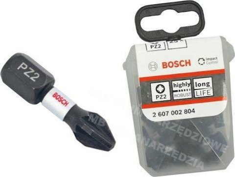 BOSCH KOŃCÓWKA WKRĘCAJĄCA UDAROWA PH2 x 25mm 25szt. BOSCH BOSCH KOŃCÓWKA WKRĘCAJĄCA UDAROWA PH2 x 25mm 25szt. BOSCH