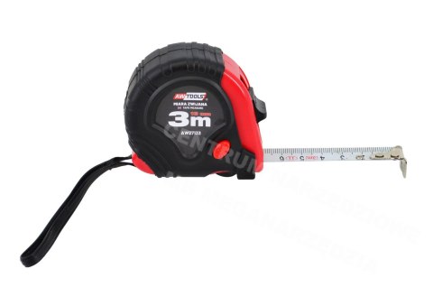 AWTOOLS MIARA ZWIJANA CZERWONO-CZARNA 10m x 25mm AWTOOLS MIARA ZWIJANA CZERWONO-CZARNA 10m x 25mm