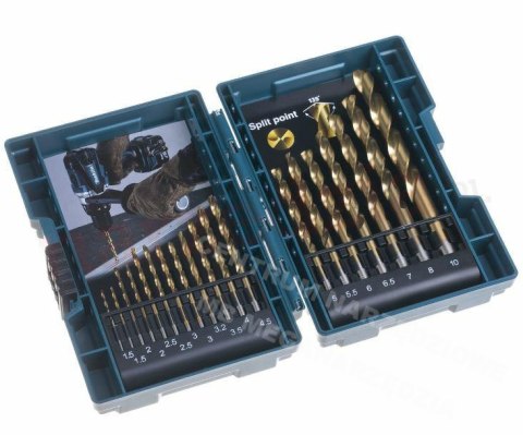 MAKITA Zestaw wierteł TYTAN HSS-G TIN 19szt. 1-10 mm MAKITA Zestaw wierteł TYTAN HSS-G TIN 19szt. 1-10 mm