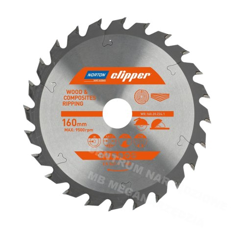 NORTON PIŁA TARCZOWA 160mm x 20mm x 24z DREWNO I KOMPOZYTY ATB (1,8 / 1,2) NORTON PIŁA TARCZOWA 160mm x 20mm x 24z DREWNO I KOMPOZYTY ATB (1,8 / 1,2)