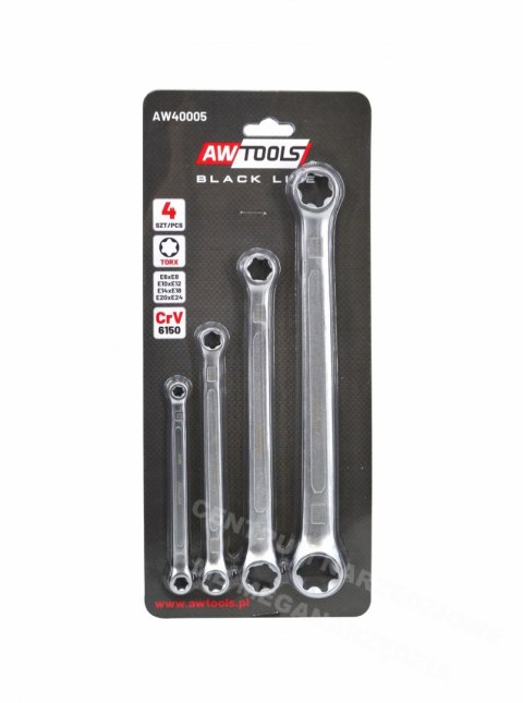 AWTOOLS ZESTAW KLUCZY OCZKOWYCH TORX E6-E24 - 4 CZĘŚCI AWTOOLS ZESTAW KLUCZY OCZKOWYCH TORX E6-E24 - 4 CZĘŚCI