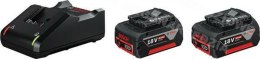 BOSCH Akumulatory 18V 4,0 Ah x2 + ładowarka
